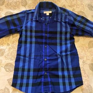 Burberry boys size 8Y classic check button up shirt.
